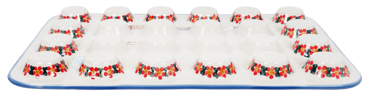 Muffin Pan, 24 Cup Mini, 17" x 11.25" in "Red Lattice" by Andy | NDA168-20