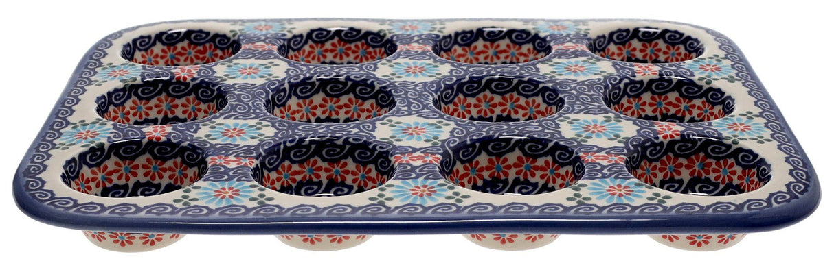 Muffin Pan, 12 Cup Mini in "Daisy Waves" by Andy | NDA169-3