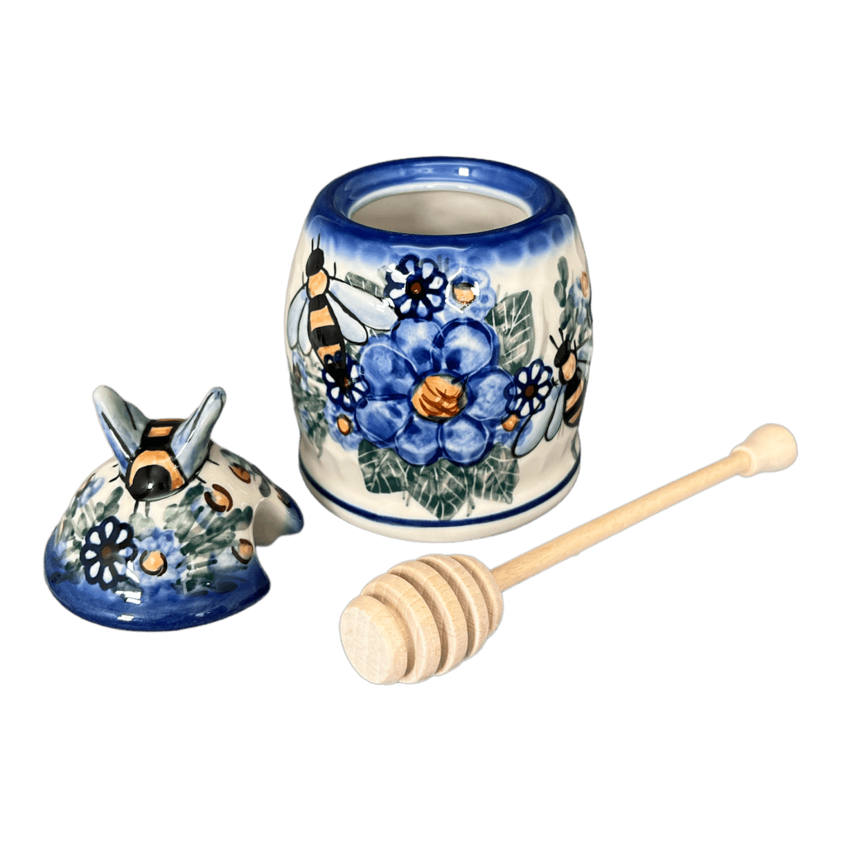 Jar, Honey, 5" in "Blue Bouquet" by Andy | NDA18-7