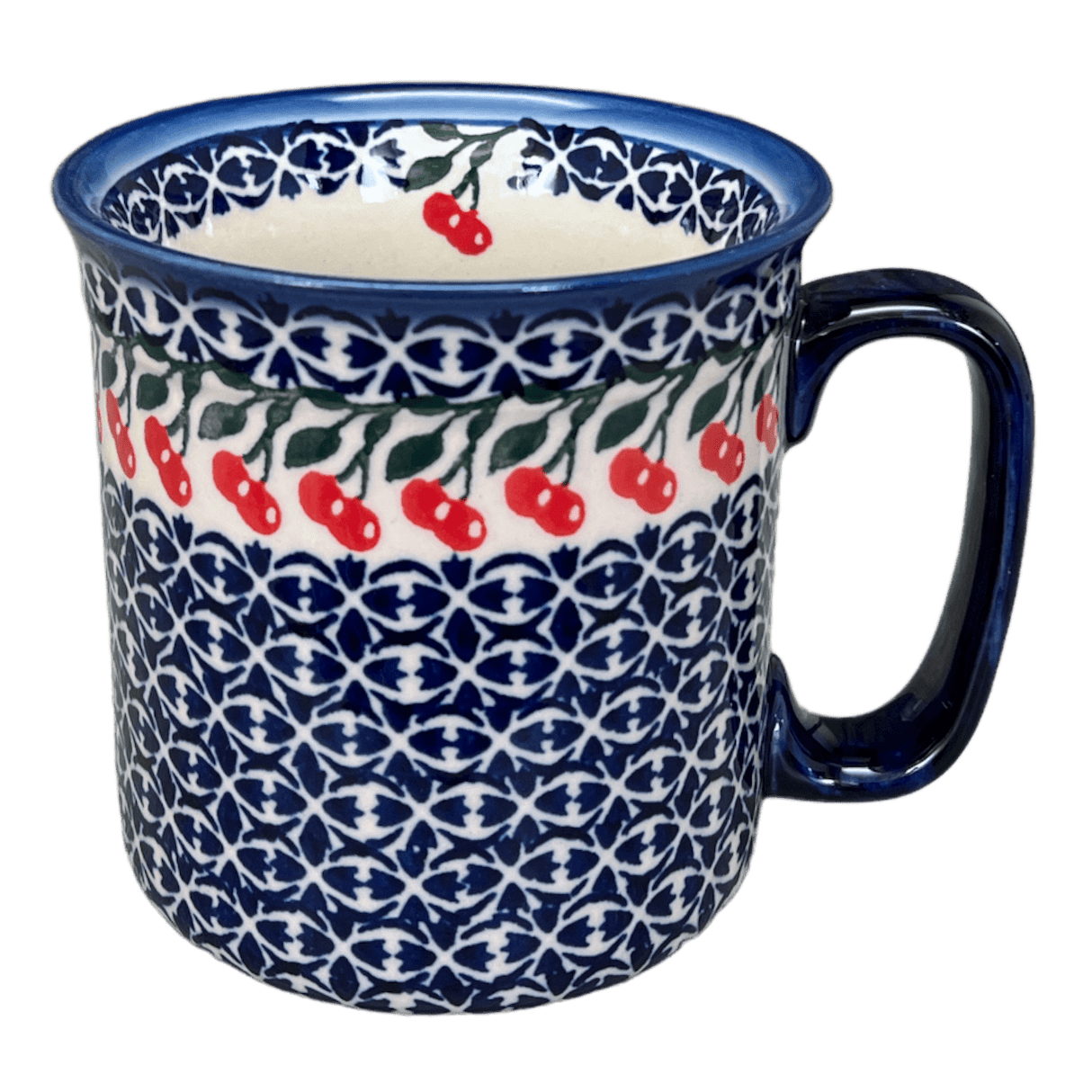 Mug, Straight Mug, 14 oz in "Cherries Jubilee" by Andy | NDA47-29