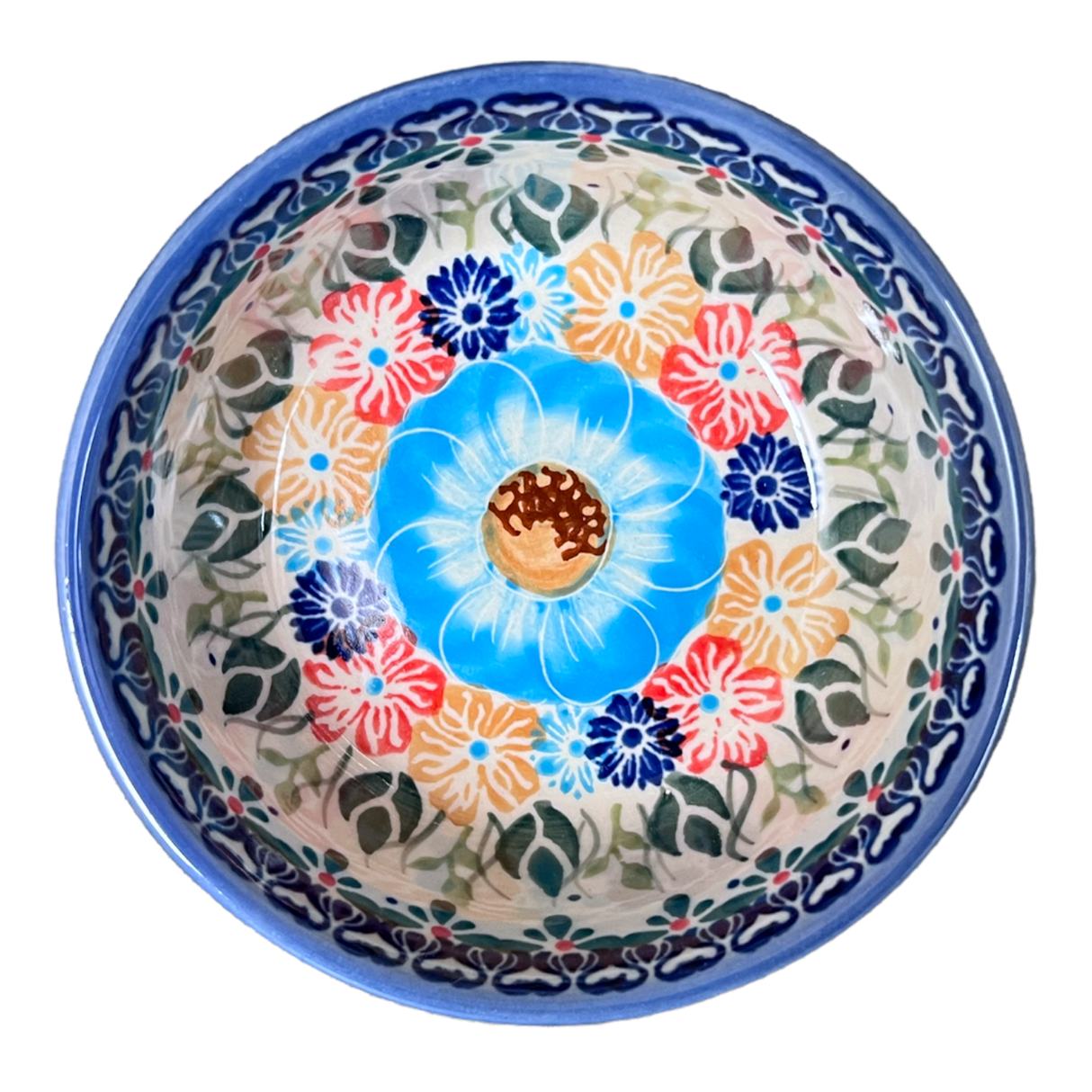 Bowl, Round, 4.25" in "Blue Poppy" by Andy | NDA84-A61