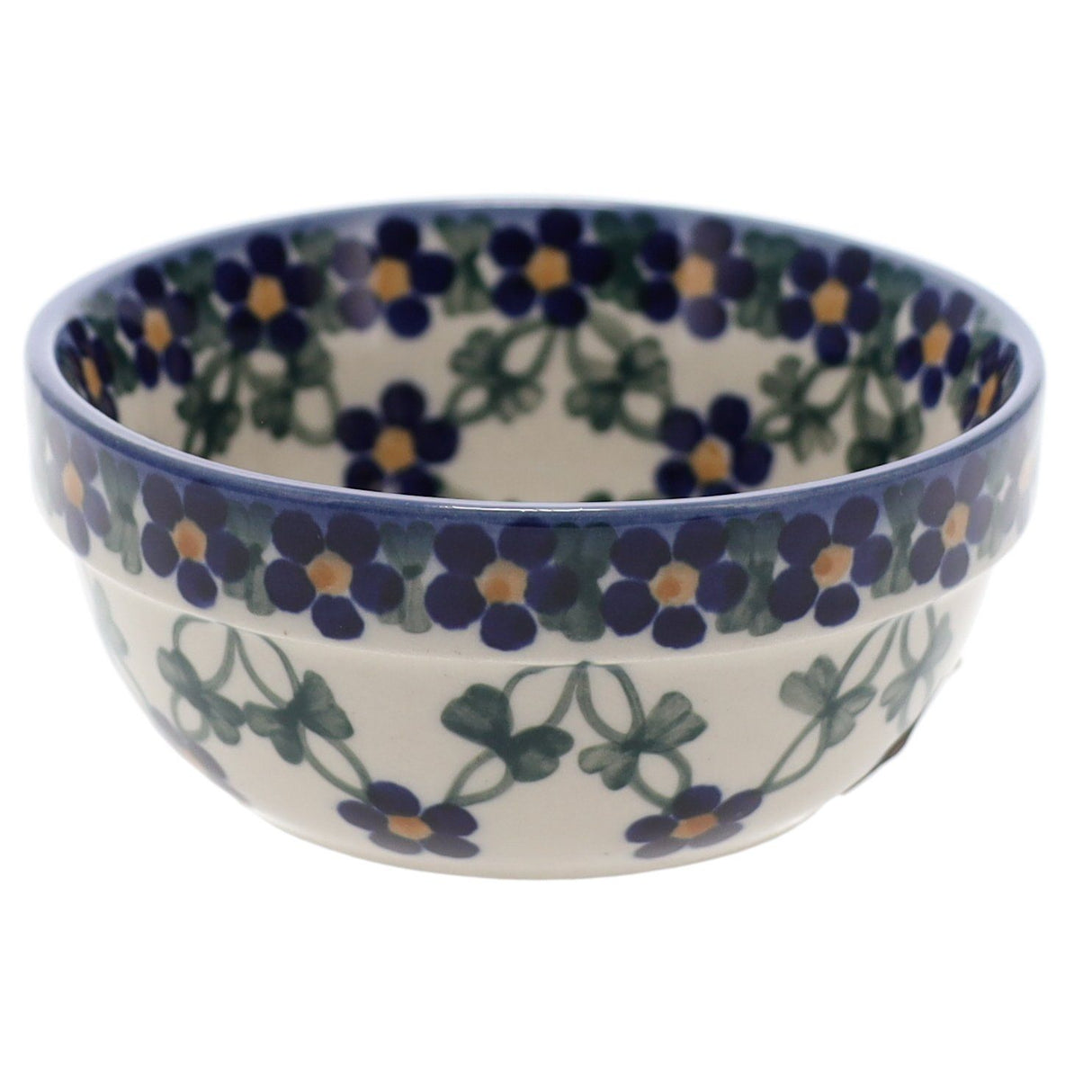 Bowl, Round, 4.25" in "Blue Lattice" by Andy | NDA84-6