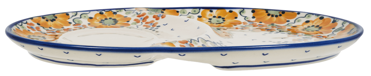 Plate, Oval, Soup & Sandwich, 11.75" x 7.25" in "Autumn Harvest" by Manufaktura | P006S-LB