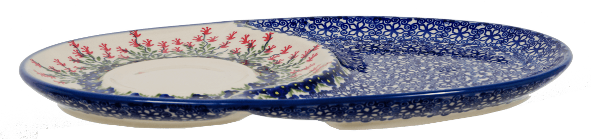 Plate, Oval, Soup & Sandwich, 11.75" x 7.25" in "Burning Thistle" by Manufaktura | P006S-P270