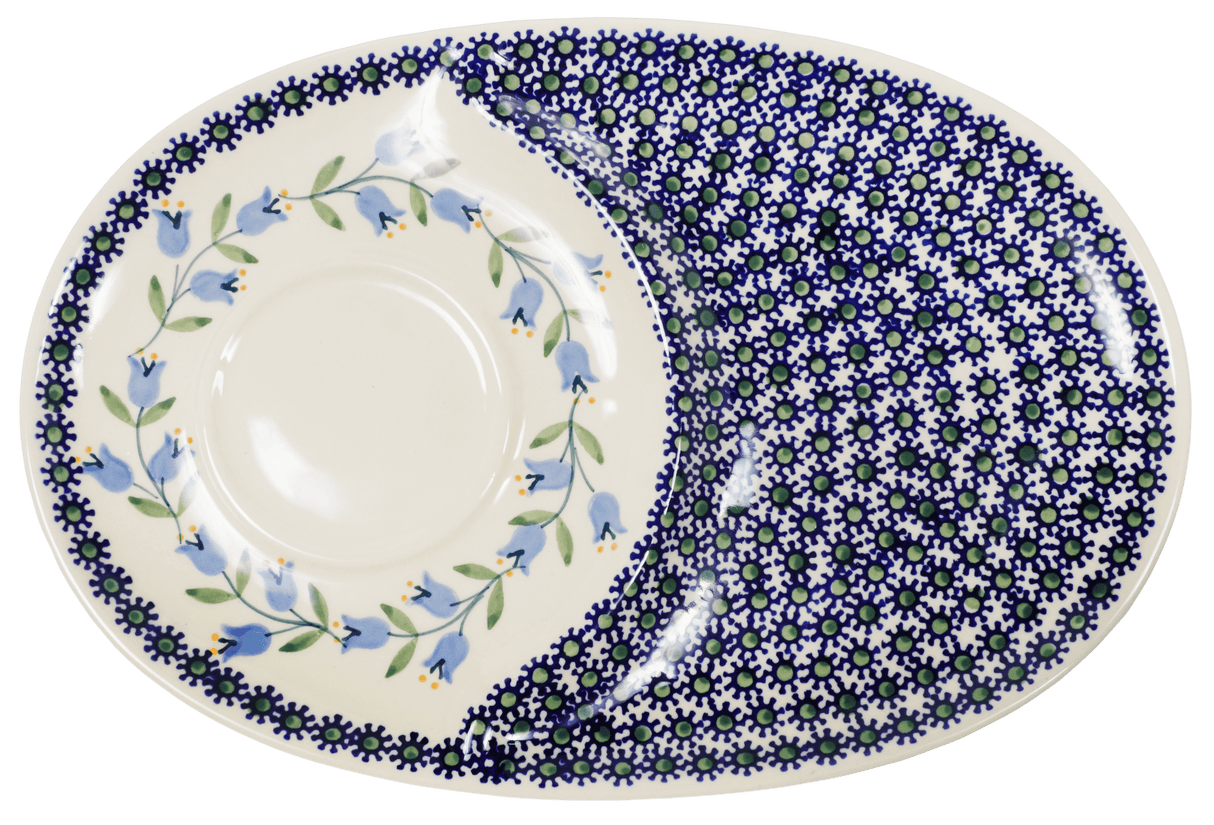 Plate, Oval, Soup & Sandwich, 11.75" x 7.25" in "Lily of the Valley" by Manufaktura | P006T-ASD