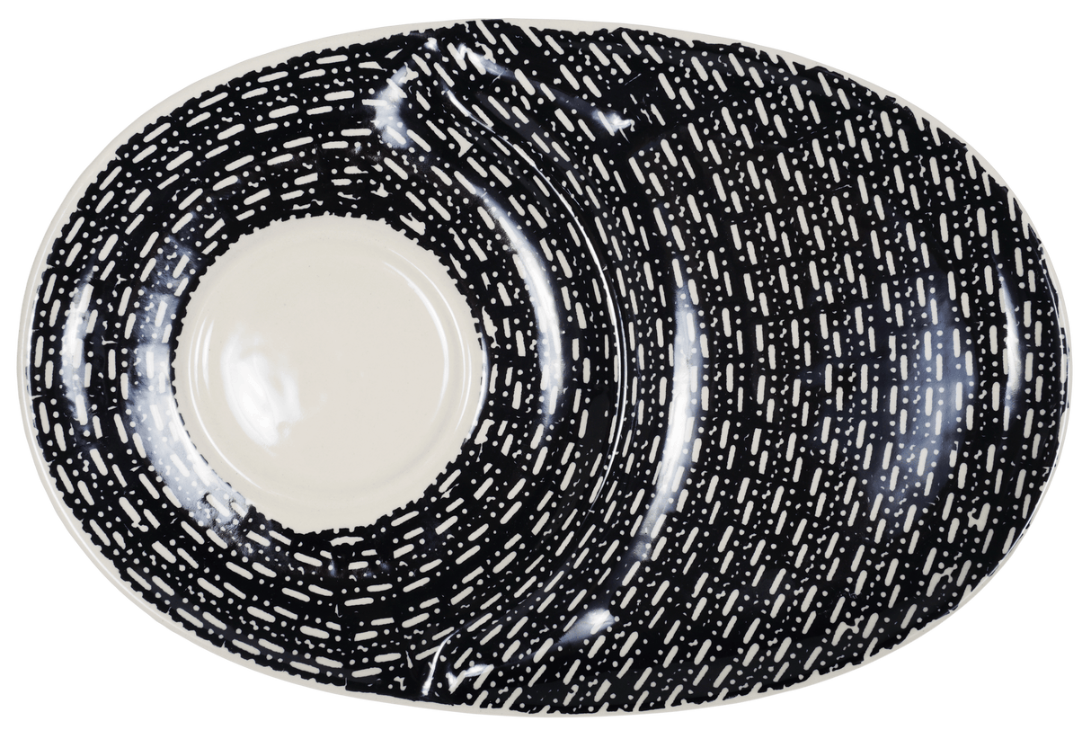 Plate, Oval, Soup & Sandwich, 11.75" x 7.25" in "Metro" by Manufaktura | P006T-WCZM