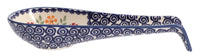 A picture of a Polish Pottery Large Spoon Rest (Flower Power) | P007T-JS14 as shown at PolishPotteryOutlet.com/products/spoon-base-medium-flower-power