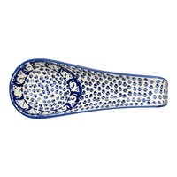 A picture of a Polish Pottery Large Spoon Rest (Kitty Cat Path) | P007T-KOT6 as shown at PolishPotteryOutlet.com/products/spoon-rest-w-handle-kitty-cat-path-p007t-kot6