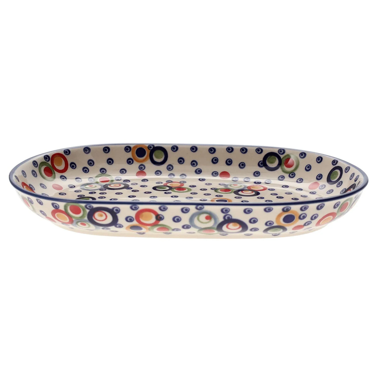 Plate, Roaster, Oval, 7"x11" in "Bubble Machine" by Manufaktura | P099M-AS38