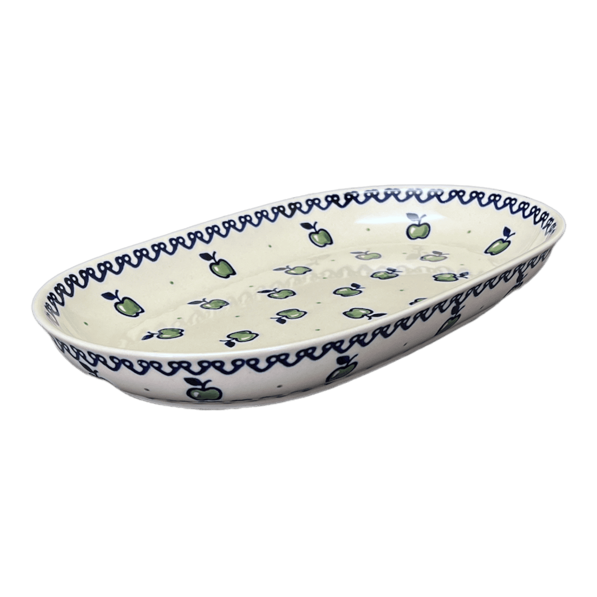 Plate, Roaster, Oval, 7"x11" in "Green Apple" by Manufaktura | P099T-15