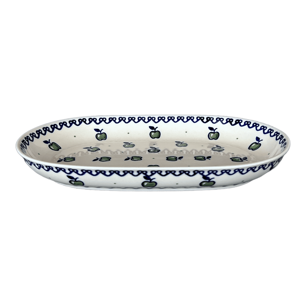 Plate, Roaster, Oval, 7"x11" in "Green Apple" by Manufaktura | P099T-15