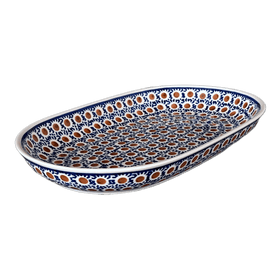 Polish Pottery 7"x11" Oval Roaster (Chocolate Drop) | P099T-55 Additional Image at PolishPotteryOutlet.com