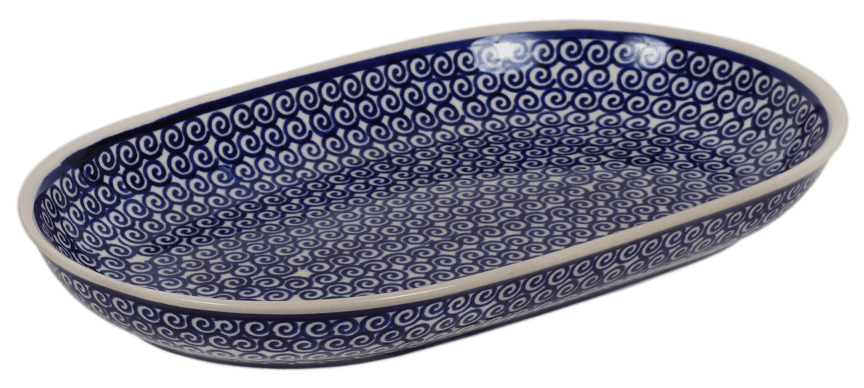 Plate, Roaster, Oval, 7"x11" in "Riptide" by Manufaktura | P099T-63
