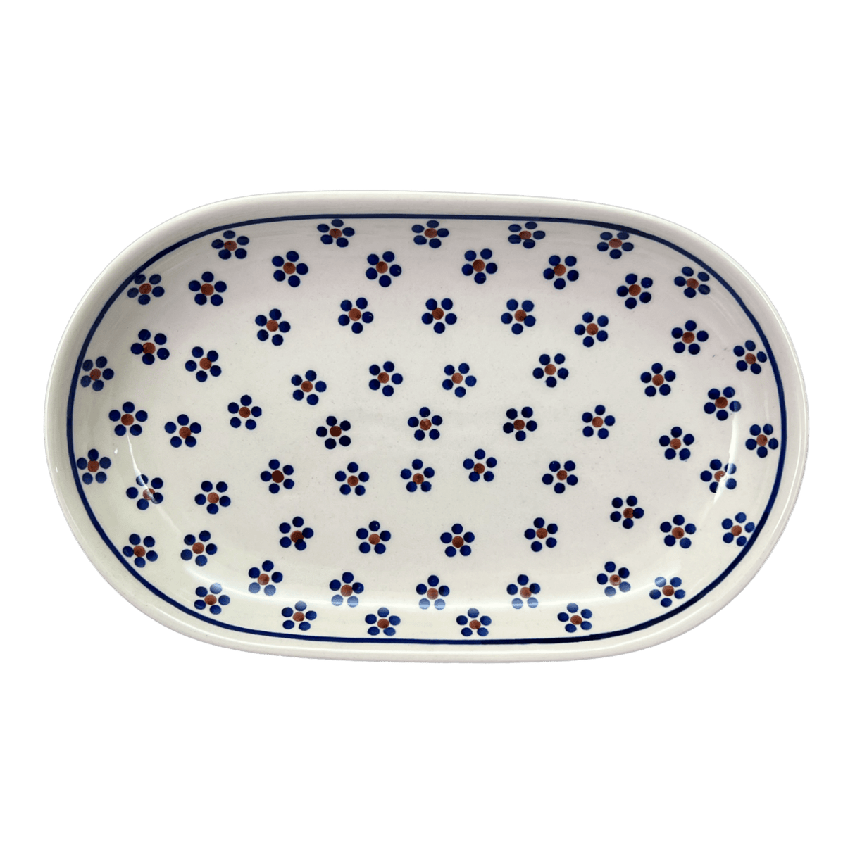 Plate, Roaster, Oval, 7"x11" in "Petite Floral" by Manufaktura | P099T-64