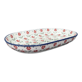 Polish Pottery 7"x11" Oval Roaster (Simply Beautiful) | P099T-AC61 Additional Image at PolishPotteryOutlet.com
