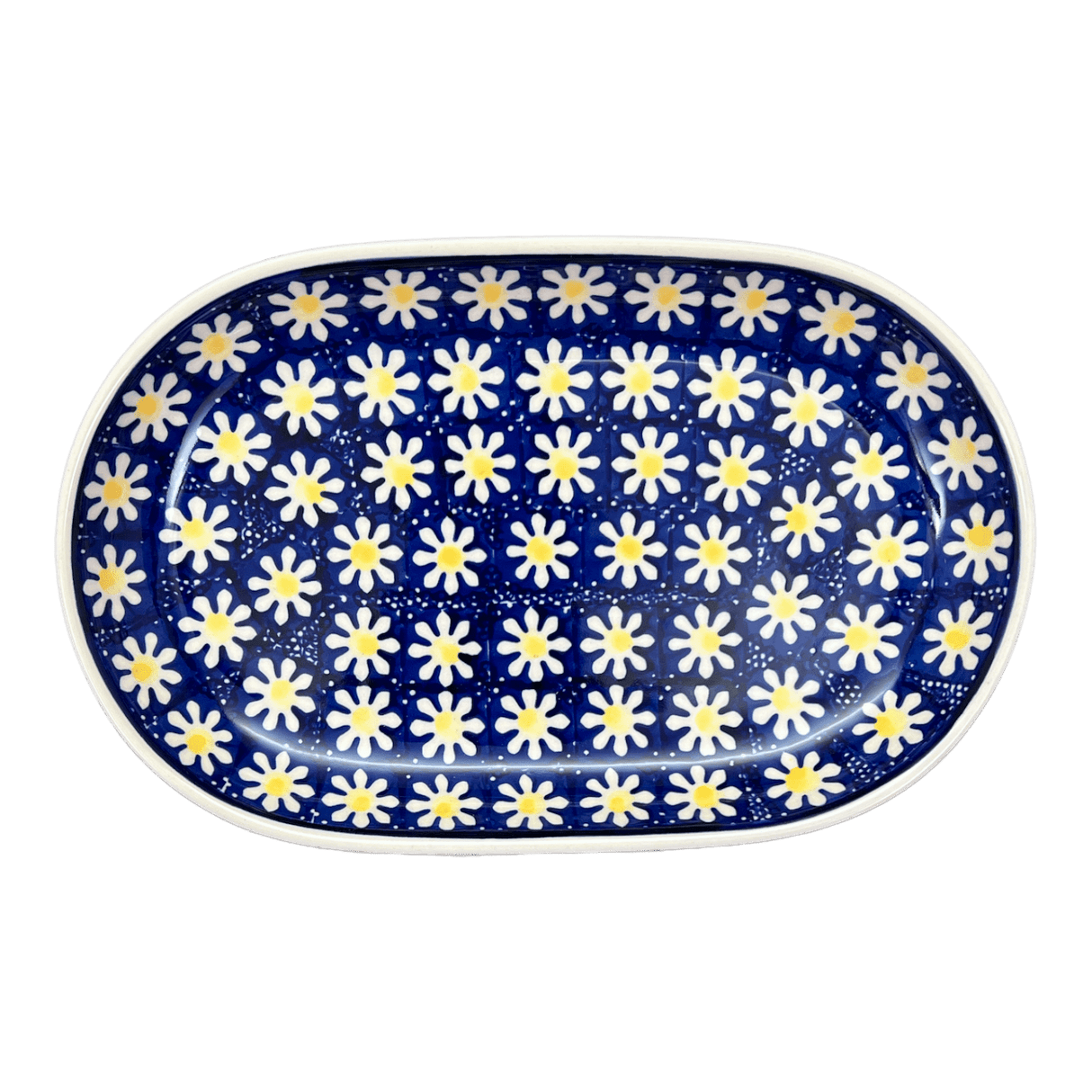 Plate, Roaster, Oval, 7"x11" in "Mornin' Daisy" by Manufaktura | P099T-AM