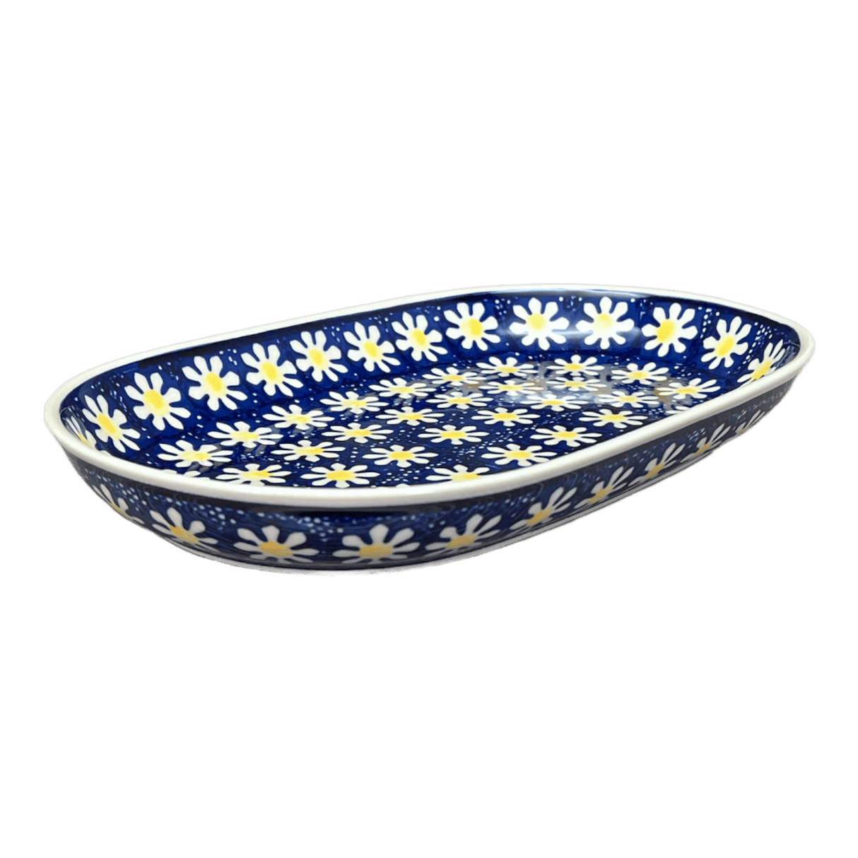 Plate, Roaster, Oval, 7"x11" in "Mornin' Daisy" by Manufaktura | P099T-AM