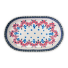 Polish Pottery 7"x11" Oval Roaster (Floral Symmetry) | P099T-DH18 at PolishPotteryOutlet.com