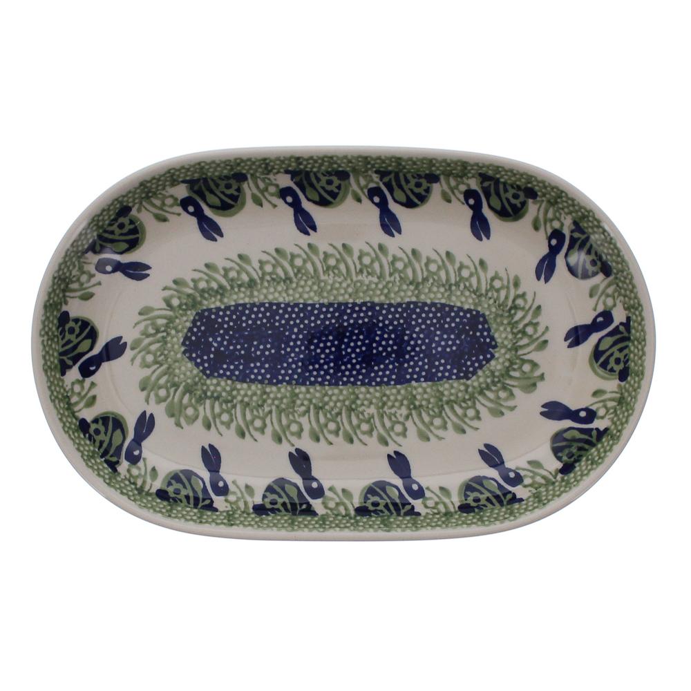 Plate, Roaster, Oval, 7"x11" in "Bunny Love" by Manufaktura | P099T-P324