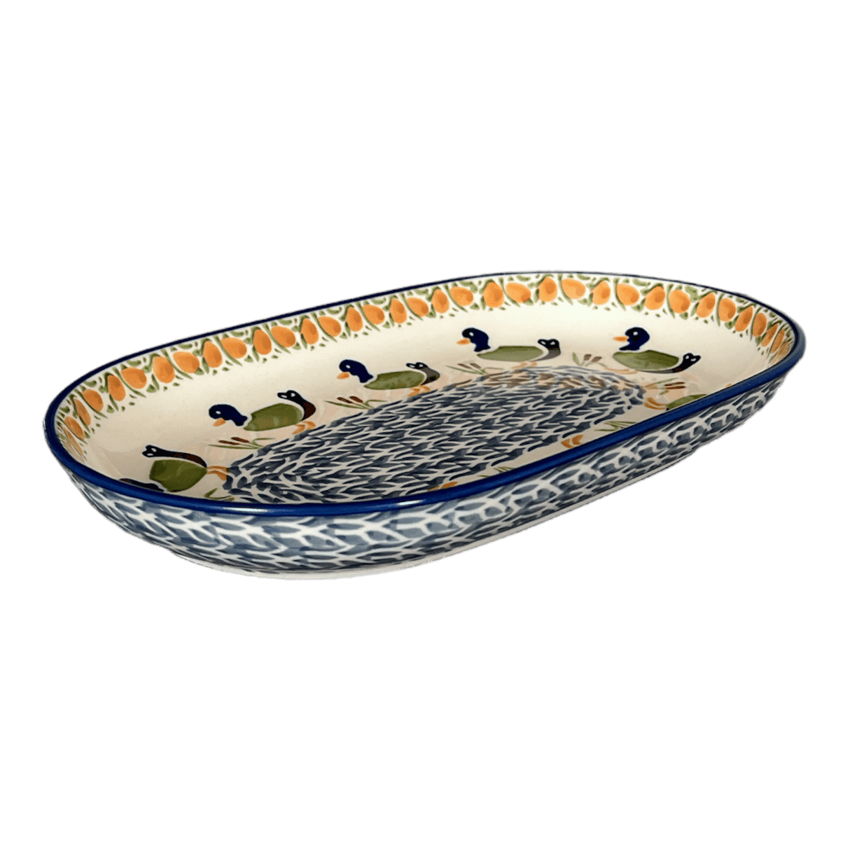 Plate, Roaster, Oval, 7"x11" in "Ducks in a Row" by Manufaktura | P099U-P323