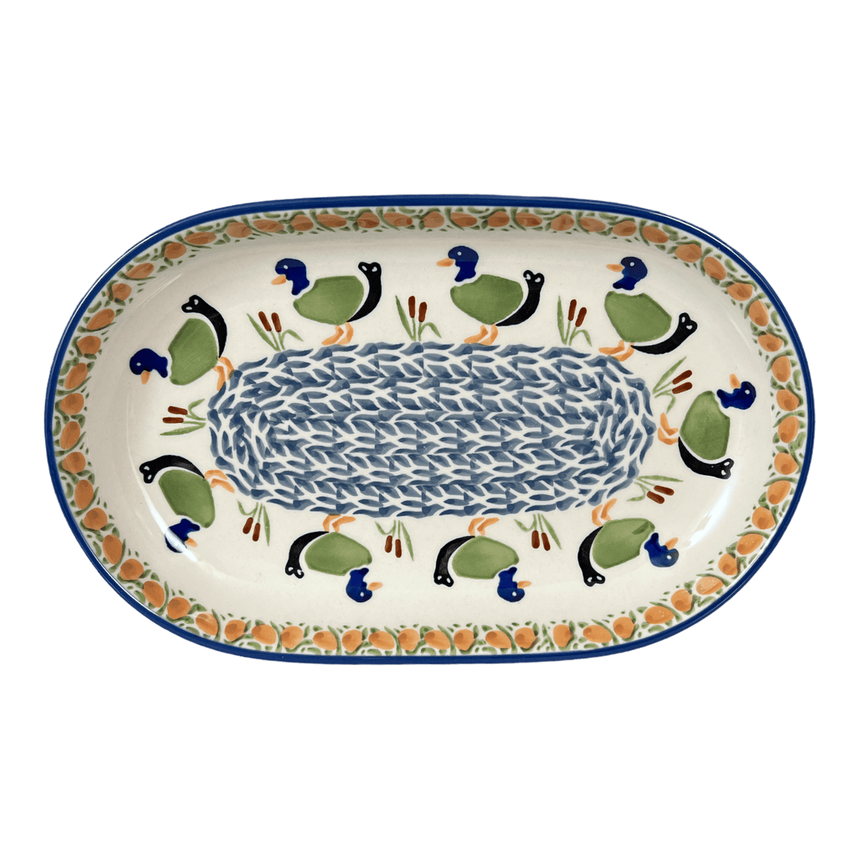 Plate, Roaster, Oval, 7"x11" in "Ducks in a Row" by Manufaktura | P099U-P323