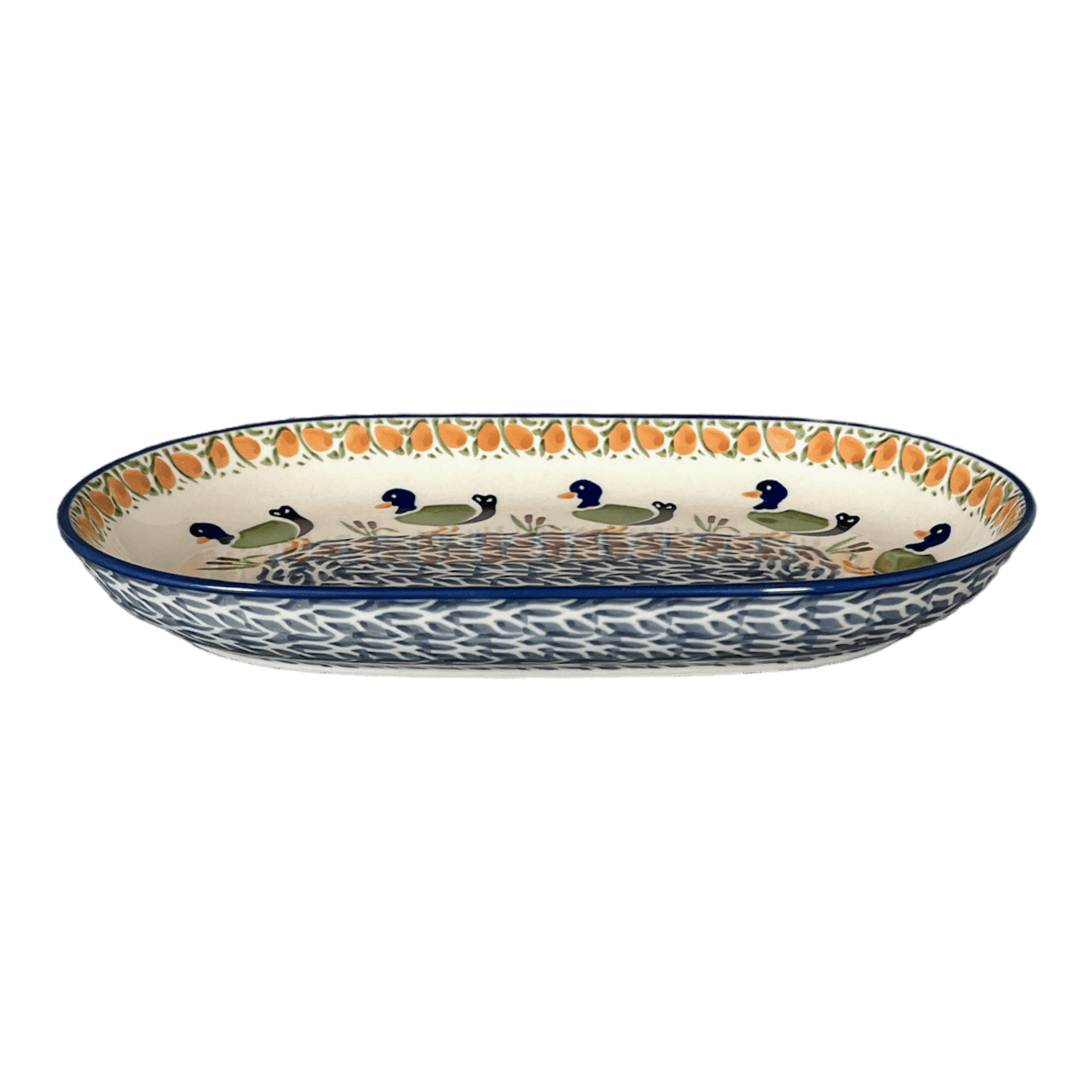 Plate, Roaster, Oval, 7"x11" in "Ducks in a Row" by Manufaktura | P099U-P323