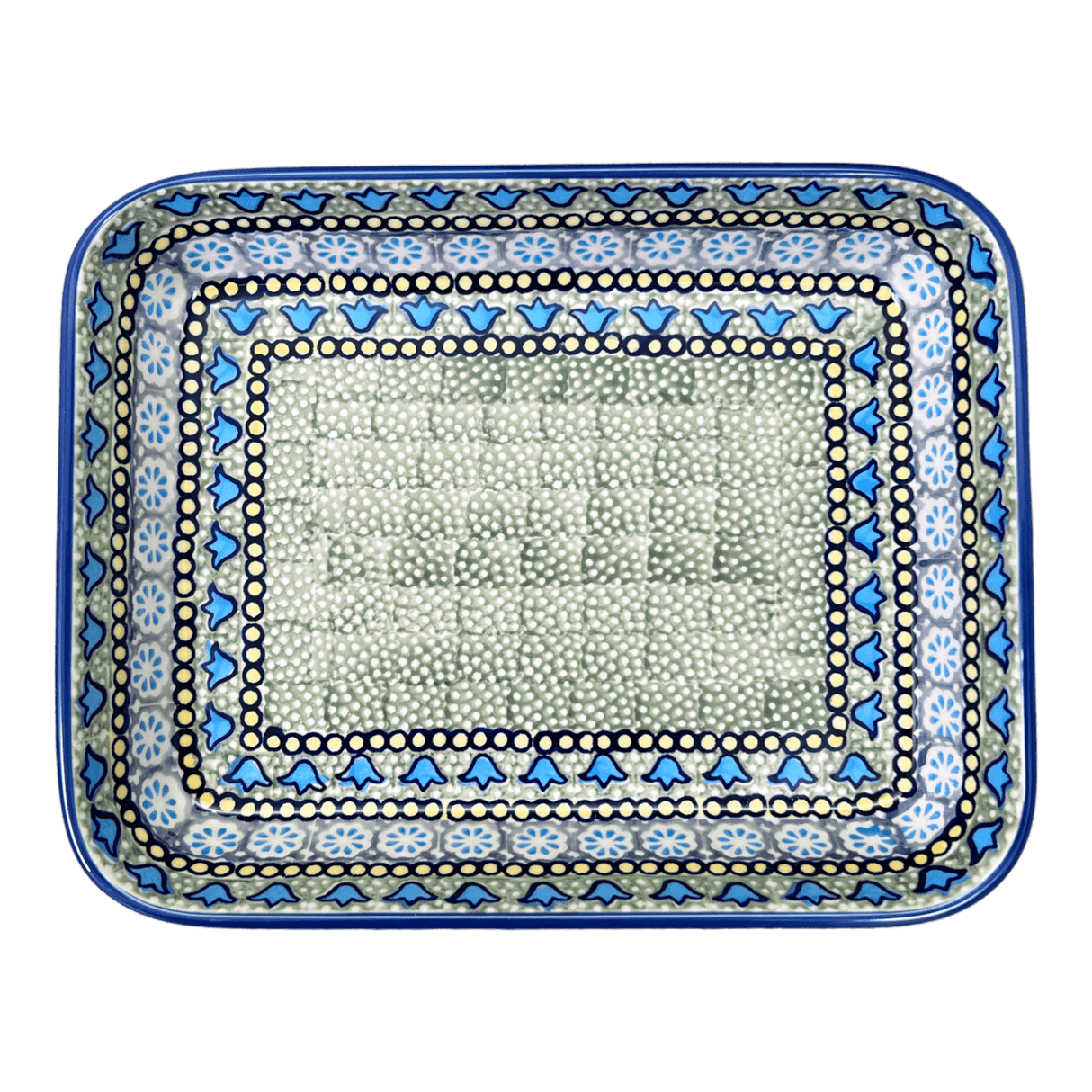 Baker, Rectangular, Shallow, 8"x10" in "Blue Bells" by Manufaktura | P103S-KLDN