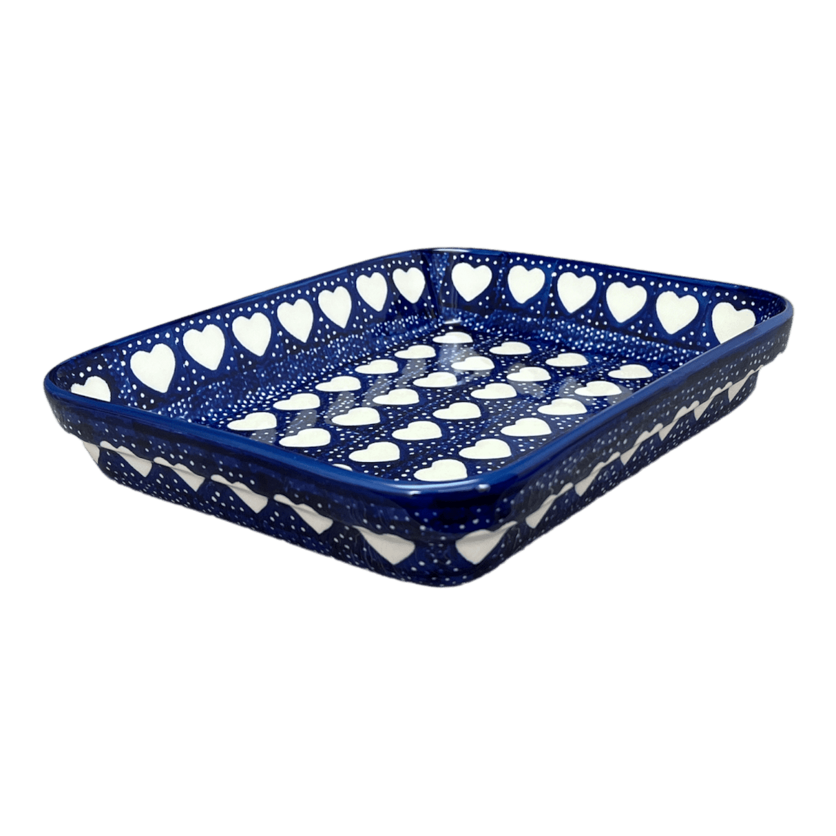 Baker, Rectangular, Shallow, 8"x10" in "Sea of Hearts" by Manufaktura | P103T-SEA
