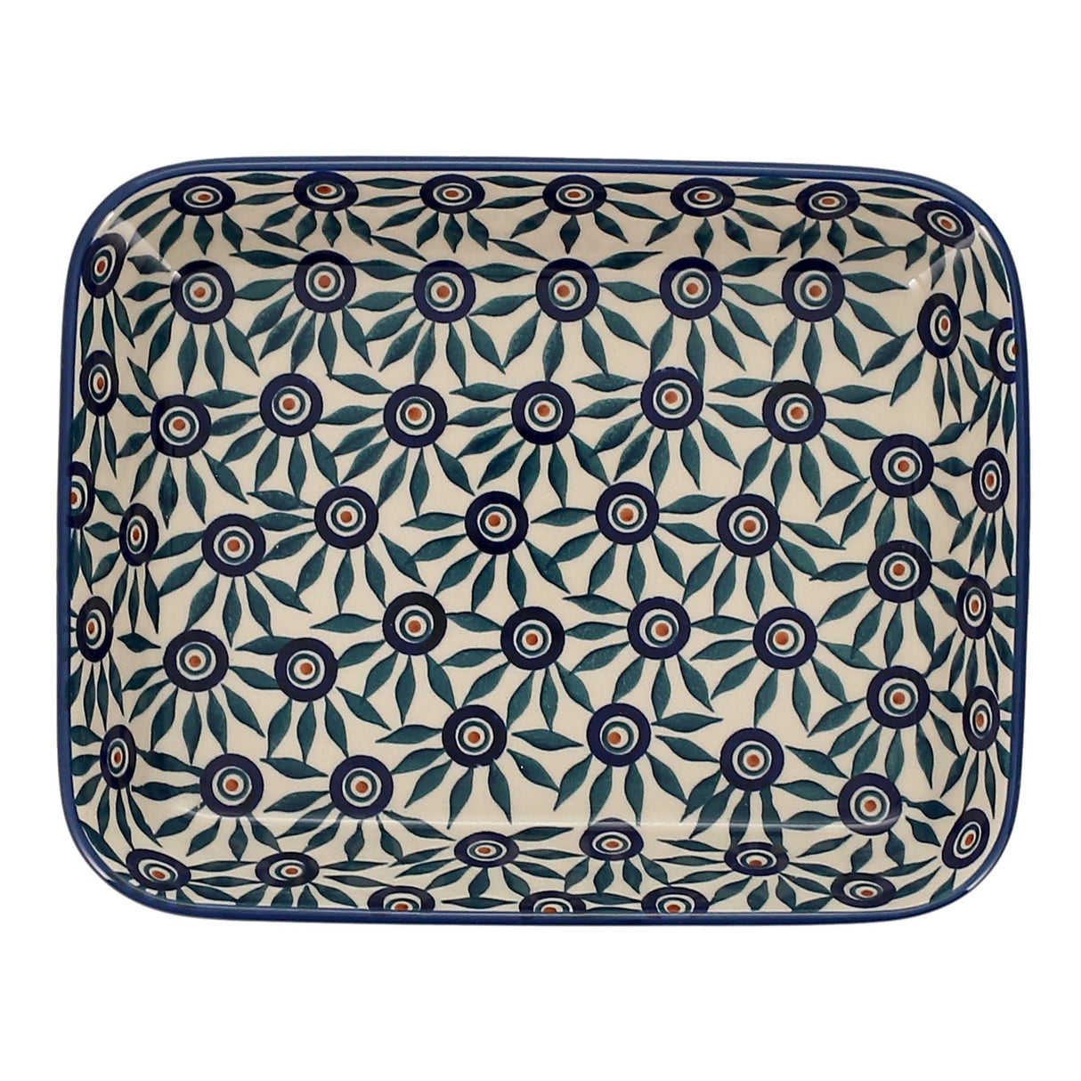 Baker, Rectangular, Shallow, 8"x10" in "Peacock Parade" by Manufaktura | P103U-AS60