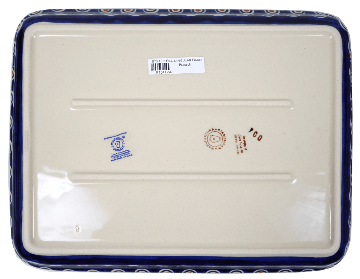 Baker, Rectangular, Shallow, 9" x 11" in "Peacock" by Manufaktura | P104T-54