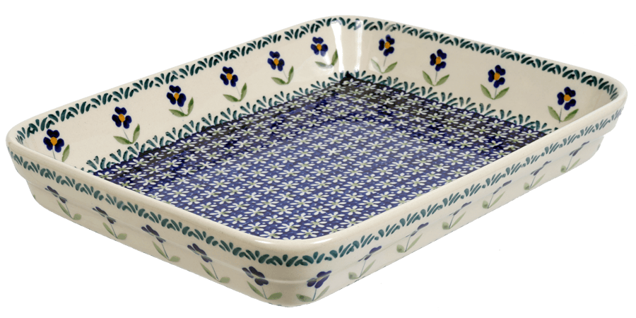 Baker, Rectangular, Shallow, 9" x 11" in "Forget Me Not" by Manufaktura | P104T-ASS