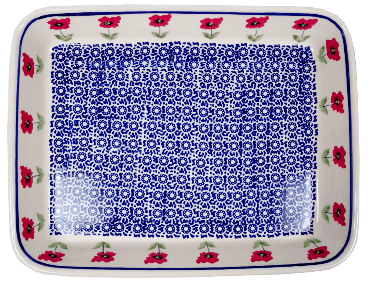 Baker, Rectangular, Shallow, 9" x 11" in "Poppy Garden" by Manufaktura | P104T-EJ01