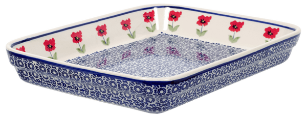 Polish Pottery - 9x11 Rectangular Baker - Cherry Dot - The Polish Pottery  Outlet