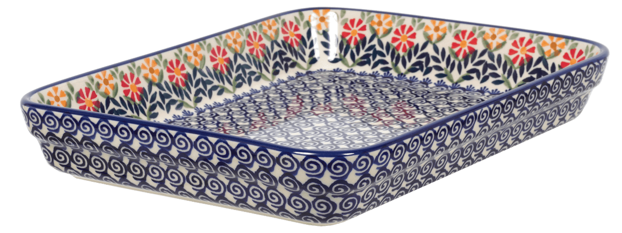 Baker, Rectangular, Shallow, 9" x 11" in "Flower Power" by Manufaktura | P104T-JS14