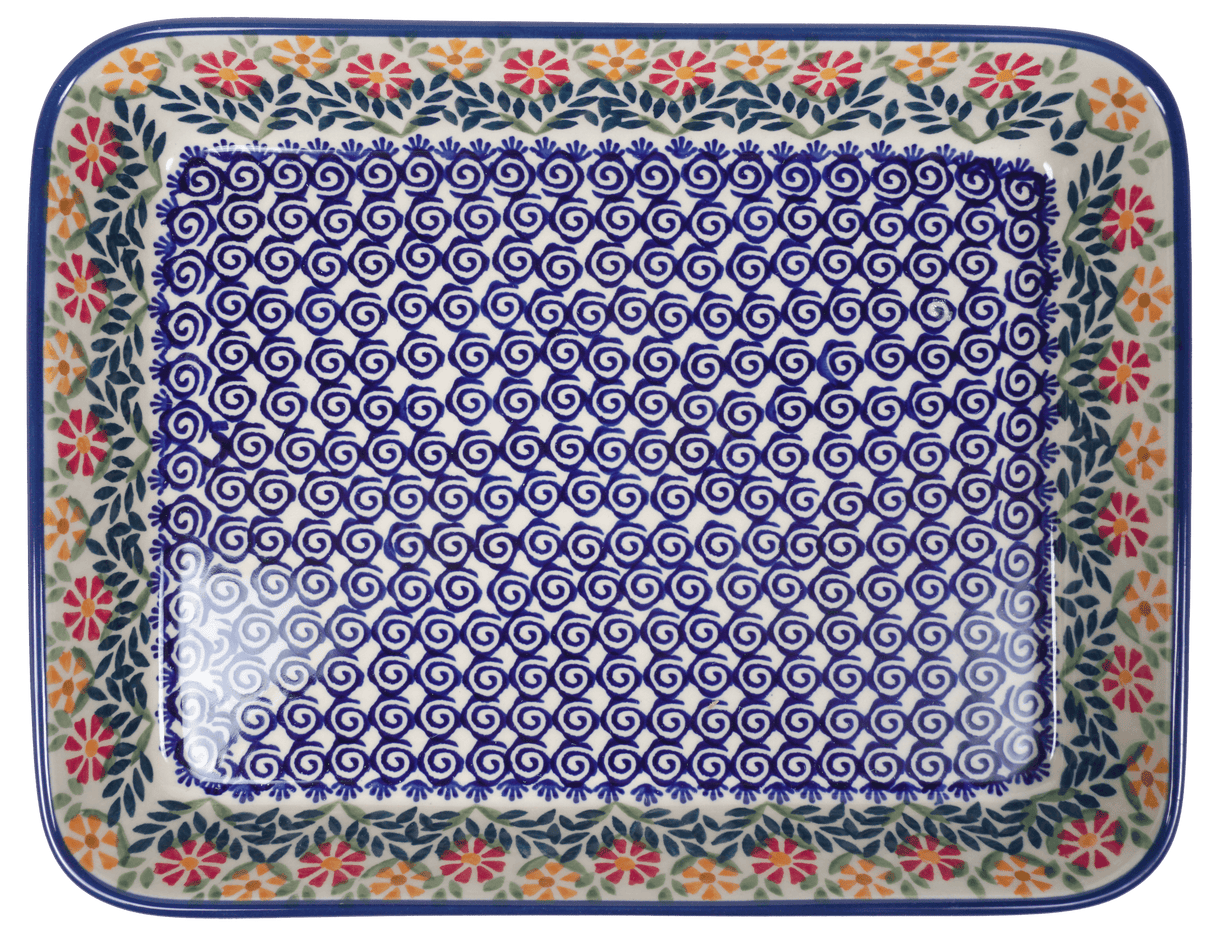 Baker, Rectangular, Shallow, 9" x 11" in "Flower Power" by Manufaktura | P104T-JS14