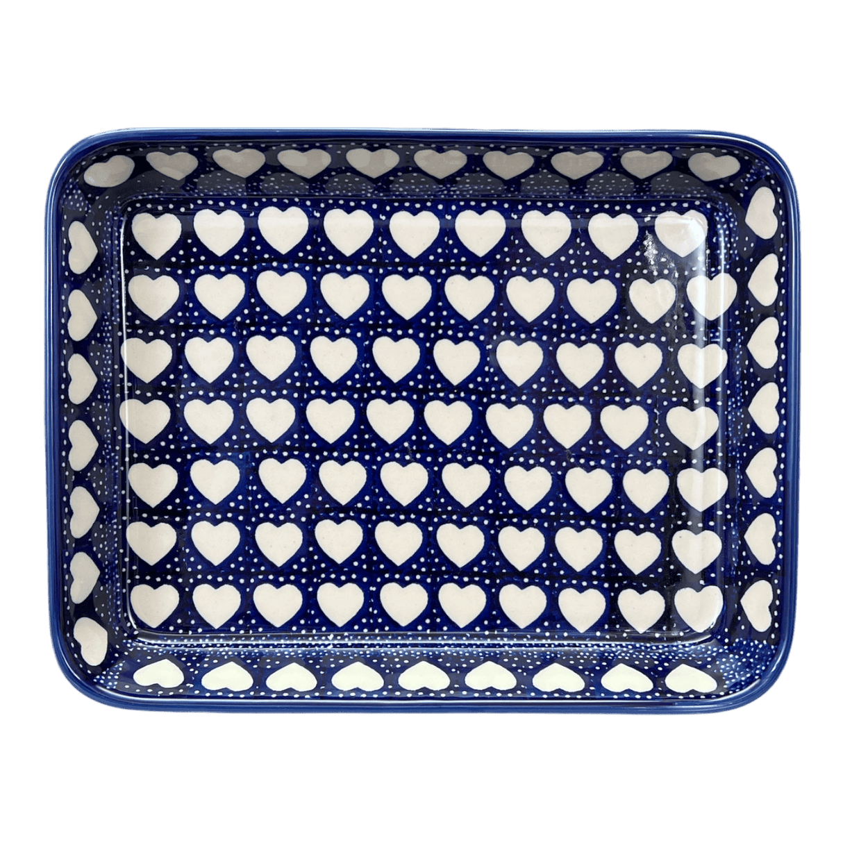 Baker, Rectangular, Shallow, 9" x 11" in "Sea of Hearts" by Manufaktura | P104T-SEA