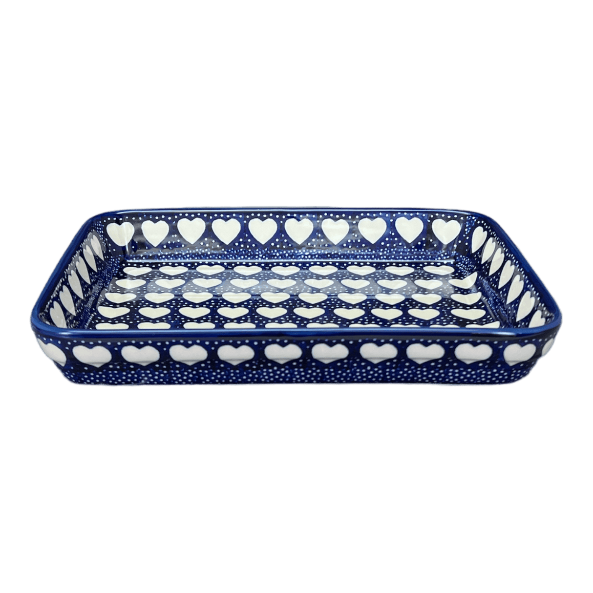 Baker, Rectangular, Shallow, 9" x 11" in "Sea of Hearts" by Manufaktura | P104T-SEA