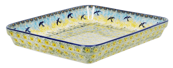 Polish Pottery - 9x11 Rectangular Baker - Cherry Dot - The Polish Pottery  Outlet