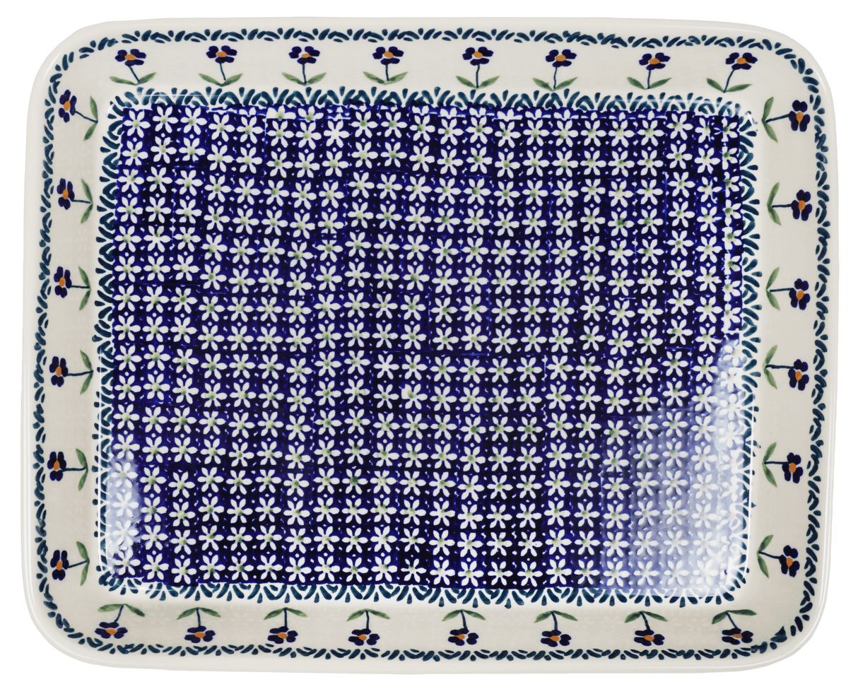 Baker, Rectangular, Shallow 10" x 13" in "Forget Me Not" by Manufaktura | P105T-ASS