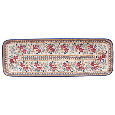 Platter, Rectangular, Long, 19.5" x 6.75" in "Ruby Duet" by Manufaktura | P204S-DPLC