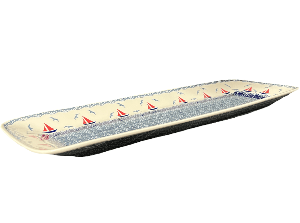 Platter, Rectangular, Long, 19.5" x 6.75" in "Smooth Seas" by Manufaktura | P204T-DPML