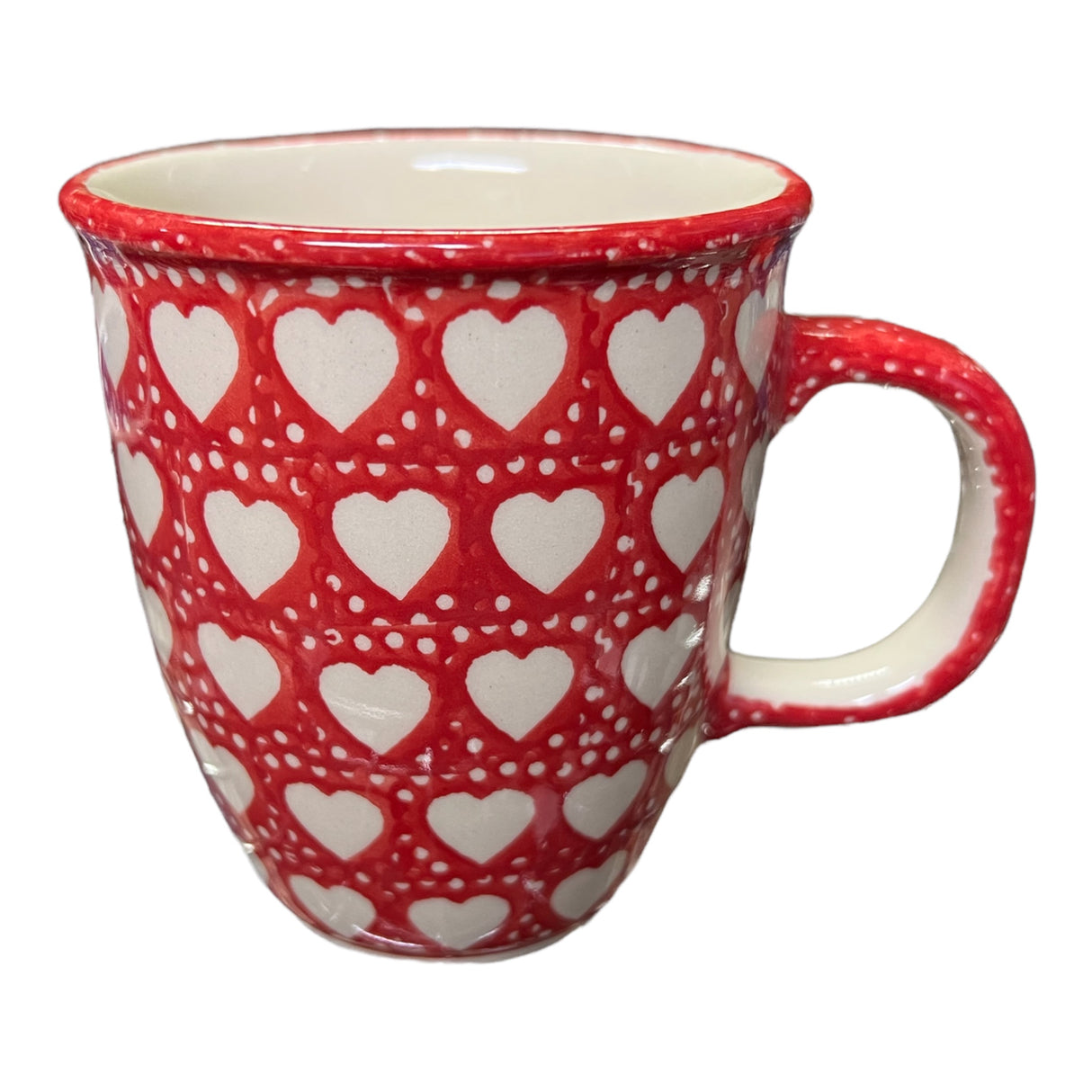 Mug, Mars Mug, 10oz Small in "Torrent of Hearts Red" by Manufaktura | K081T-SEMC