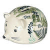 Polish Pottery Hedgehog Bank (Scattered Ferns) | S005S-GZ39 at PolishPotteryOutlet.com