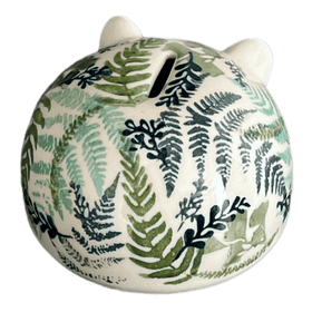 Polish Pottery Hedgehog Bank (Scattered Ferns) | S005S-GZ39 Additional Image at PolishPotteryOutlet.com