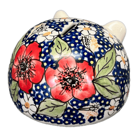 Polish Pottery Hedgehog Bank (Poppies & Posies) | S005S-IM02 Additional Image at PolishPotteryOutlet.com