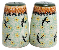 A picture of a Polish Pottery 3.75" Salt and Pepper (Capistrano) | S086S-WK59 as shown at PolishPotteryOutlet.com/products/3-75-salt-and-pepper-capistrano