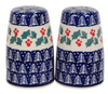Polish Pottery 3.75" Salt and Pepper (Holiday Cheer) | S086T-NOS2 at PolishPotteryOutlet.com