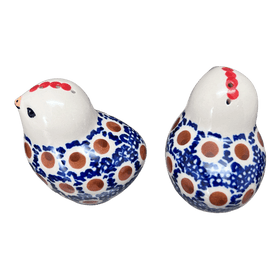 Polish Pottery Salt and Pepper Birds (Chocolate Drop) | S087T-55 Additional Image at PolishPotteryOutlet.com