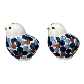 Polish Pottery Salt and Pepper Birds (Fall Confetti) | S087U-BM01 Additional Image at PolishPotteryOutlet.com