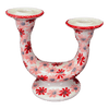 Polish Pottery Two-Arm Candlestick (Scarlet Daisy) | S134U-AS73 at PolishPotteryOutlet.com